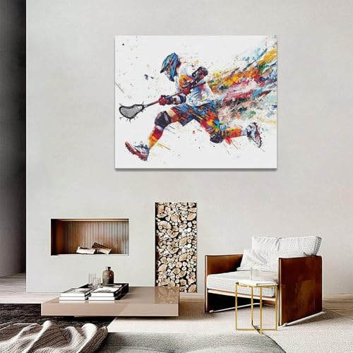 Lacrosse Wall Art Canvas Print - Street Graffiti Sport Decor 20x16 Inches - Variation of THIS listing