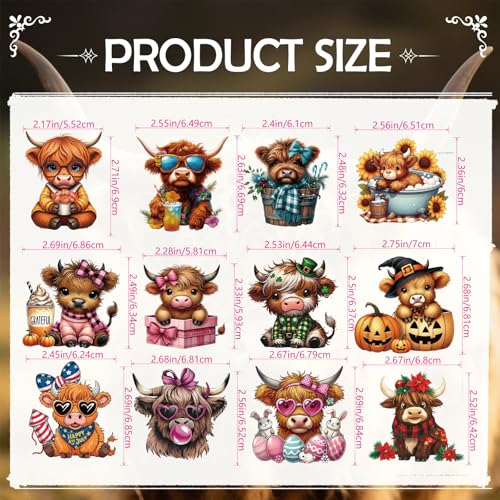 Highland Cow Diamond Art Magnets Set - DIY Refrigerator & Holiday Decor
