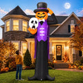 12FT Purple Gentleman Halloween Inflatable with Built-in LED Lights - Outdoor Yard Decoration