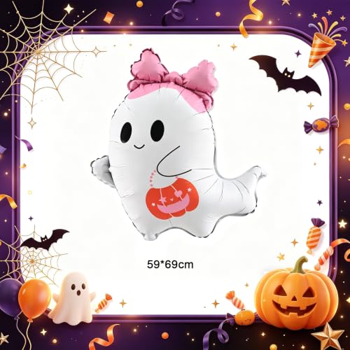 Halloween Foil Balloon Set - Ghost & Candy Shape Party Decorations 5 Pack