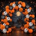 Halloween Foil Balloons Set - 100 Pack 12 Inch Orange Black Pumpkin Ghost Bat