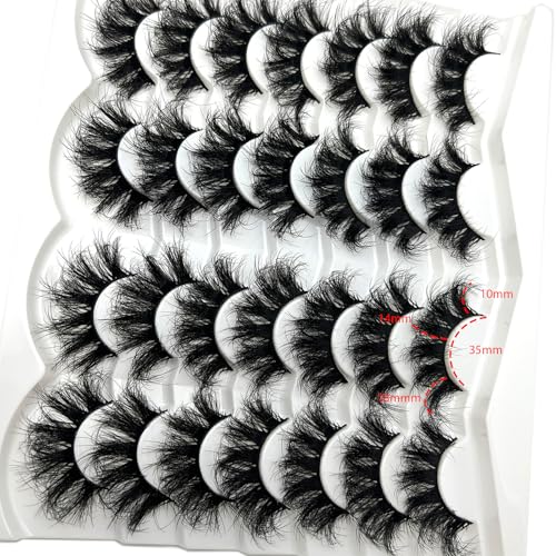 Dramatic Fluffy 20mm Long False Eyelashes - Wispy Strip Lashes for Glamour - Variation of Lashes 06