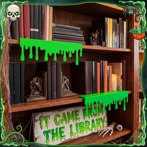 Halloween Green Slime Drip Bookshelf Decorations - 2 Pieces