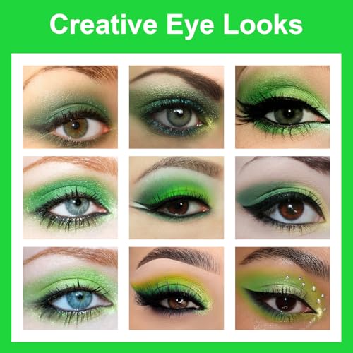 25 Colors Eyeshadow Palette - Green Variation, Highly Pigmented, Long-Lasting & Blendable Makeup for Day & Night