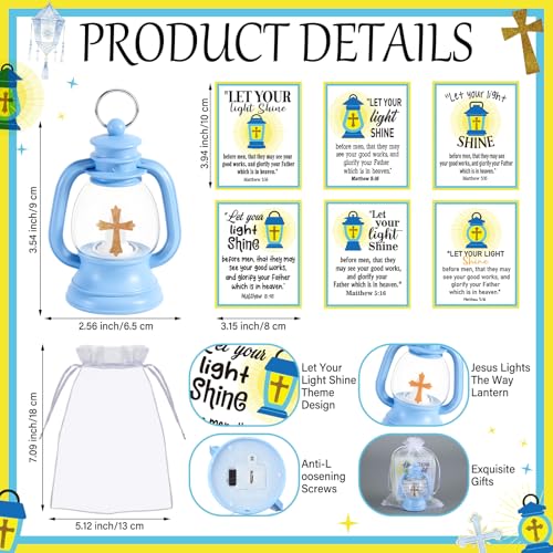 Let Your Light Shine Christian Lantern Gift Set - 12 Religious Jesus Light Kits