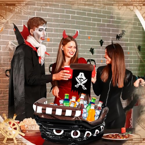 Inflatable Pirate Ship Drink Cooler - Stylish Style, Large Capacity Summer Party