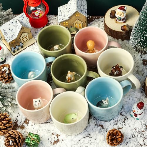 Dog Ceramic Mug with Hidden 3D Animal Inside - Sage Green Labrador Variation