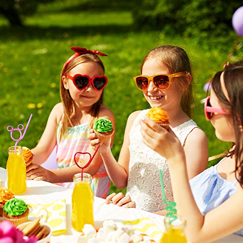 Kids Reusable Crazy Loop Drinking Straws - Pack of 2, 24 Pcs, Colorful & Curly, Regular Variation