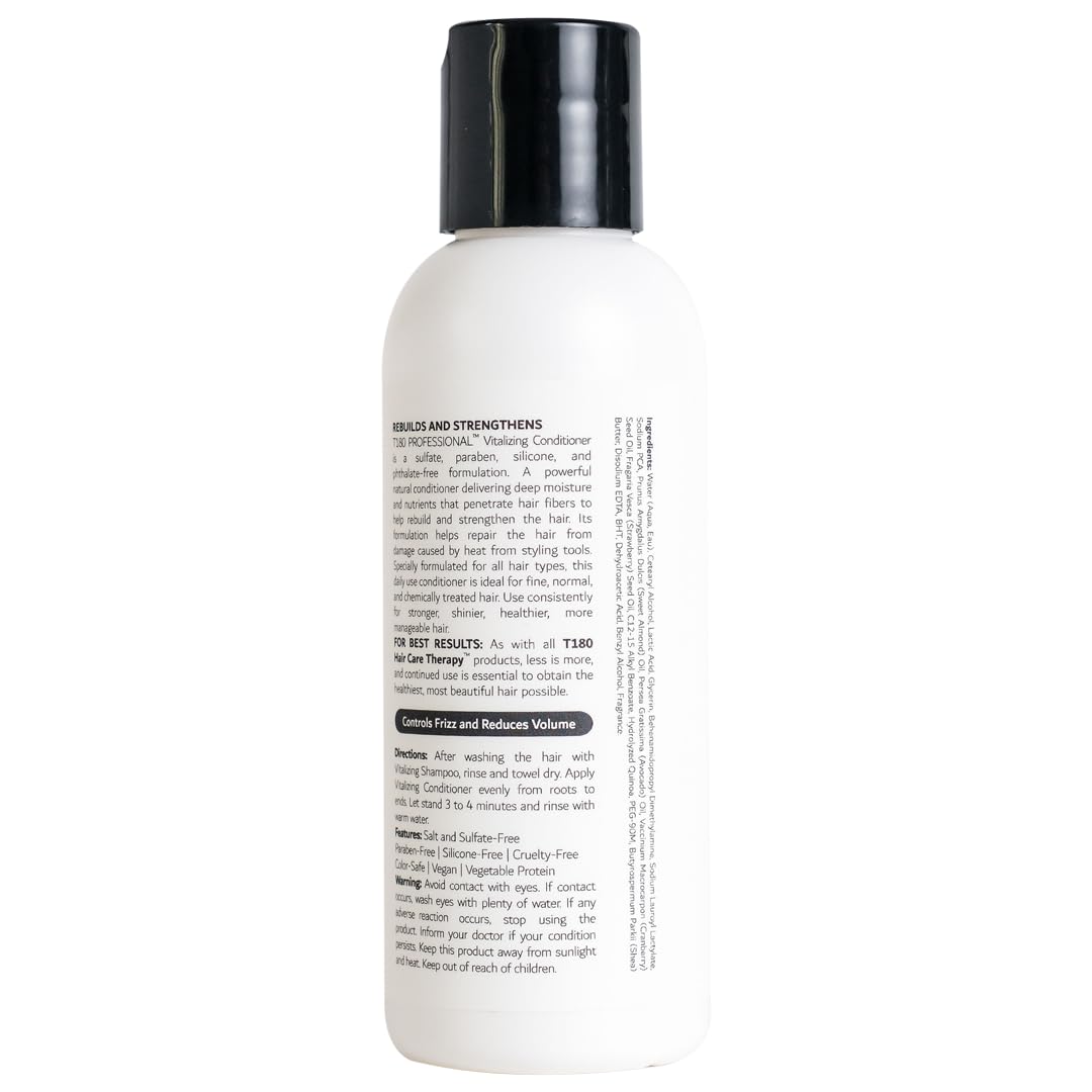 Vitalizing Hair Conditioner - Frizz Control & Deep Moisture for All Hair Types - Vegan, Sulfate-Free - 4 fl oz