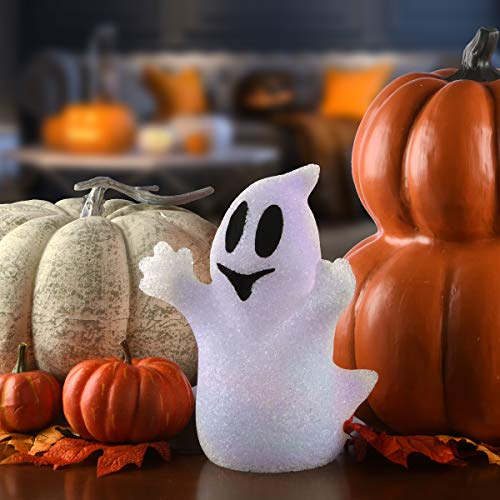 Halloween Ghost Decoration with Color-Changing LED Lights, 9 Inch