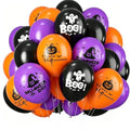 Halloween Balloons Set - Orange Black & Purple | 50 Pack Latex Party Decorations