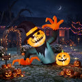 Halloween Inflatable Giant Pumpkin Ghost Decoration - 5FT Outdoor Yard Decor with LED Lights - Variation: Pumpkin Ghost