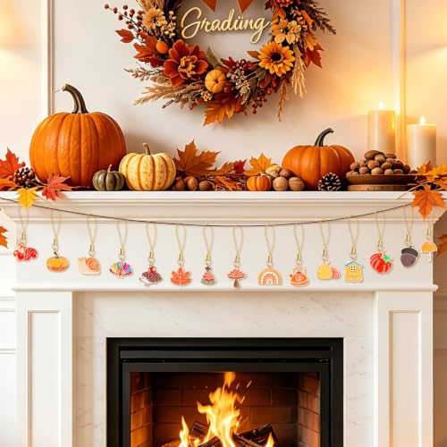AUGSUN Fall Tree Ornaments Set - Mini Autumn Decorations for Small Tree, 36 pcs, Fall Style