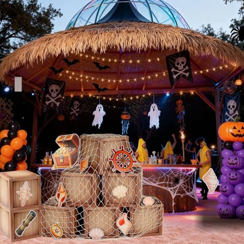 Pirate Party Decorations Wood Box Set - 8 Pack Pirate Treasure Chests