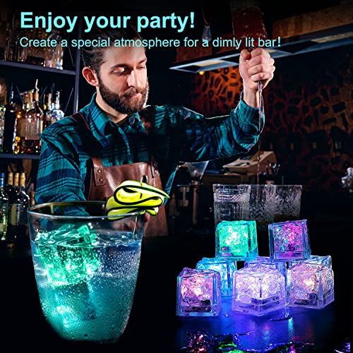 Waterproof LED Light Up Ice Cubes for Drinks Party Wedding Bar Pool Decoration