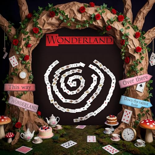 Stylish Wonderland Party Decorations Outdoor Poker Card Backdrop Set