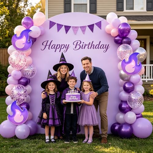 Purple Flame Balloon Set with Foil Balloons for Birthday & Party Decorations - 35PCS