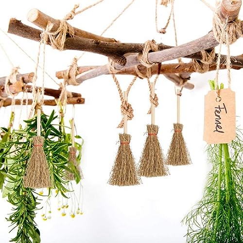 Halloween Mini Broom Decorations Set for DIY Crafts and Parties - 5 Pcs
