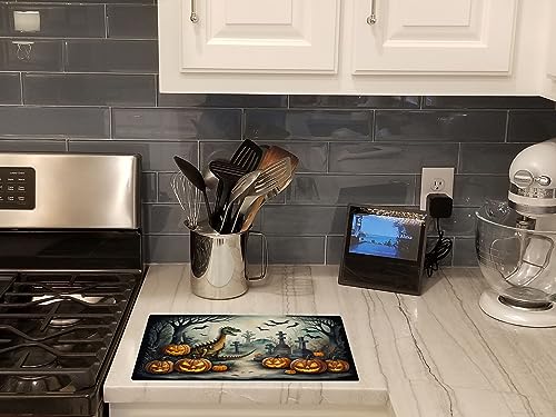 Halloween Dinosaur Glass Cutting Board Large Decorative Kitchen Chopping & Serving Board - Variation of THIS listing