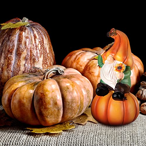 Fall Gnome Figurines Set - Pumpkin Decor for Thanksgiving & Halloween