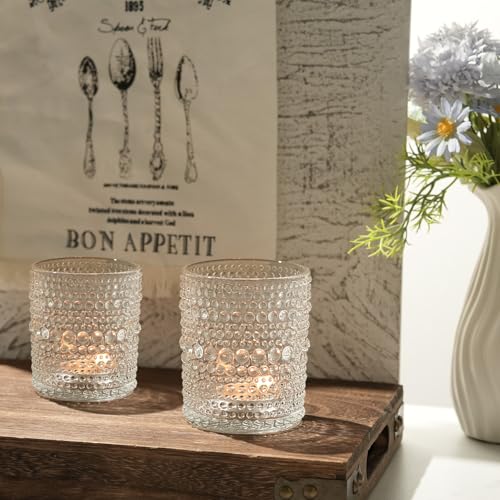 Clear Glass Votive Candle Holders - 6 Pack Large DIY Wax Holders, 2.7x3.5 Inch - Variation: Clear / 6