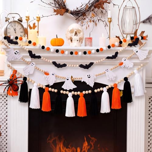 Halloween Banner Ghost Bat Tassel Garland - 6.6 ft Halloween Decoration - Variation of THIS listing