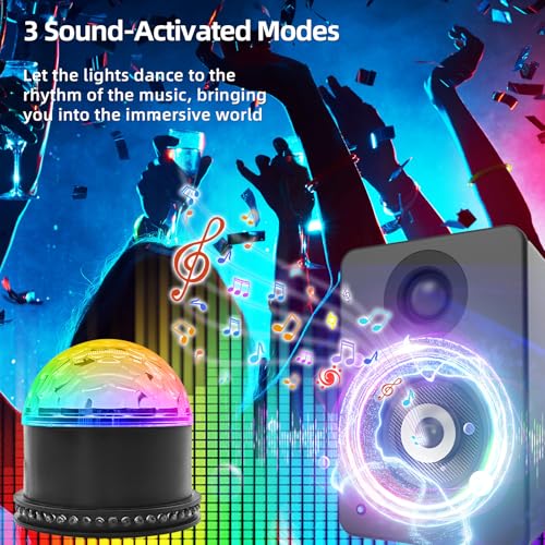 Disco Ball Light with Remote Control RGB Party Strobe for Home & Dance Events