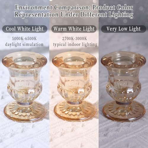 Letine Gold Candlestick Holders Set of 12 - 2.5 Inch Taper Candle Holders Bulk with Variation A-Gold for Wedding Party Christmas