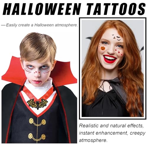 Halloween Glitter Freckles Face Tattoos 6PcsC - Waterproof Sparkle Makeup Patches