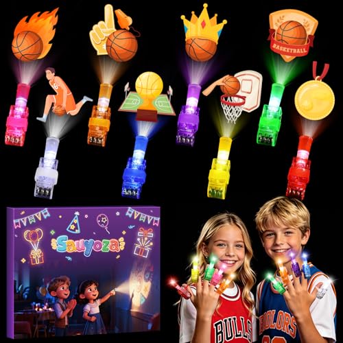Basketball Themed LED Finger Lights - 36 Pack Glow in Dark Party Favors