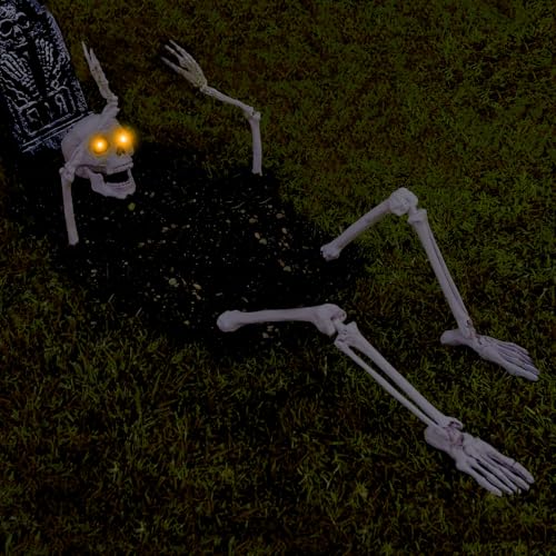 Halloween DIY Glowing Eyes Lights - Orange 4 Pack for Masks, Skulls, Pumpkins