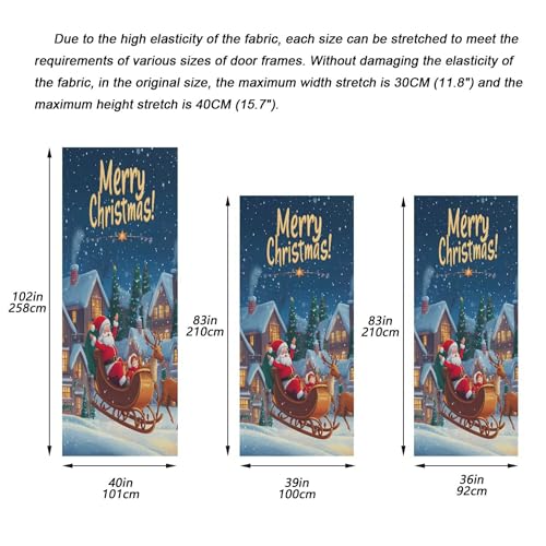 Christmas Santa Claus Door Cover Outdoor Decoration 36x98 Inch Festive Front Door Banner