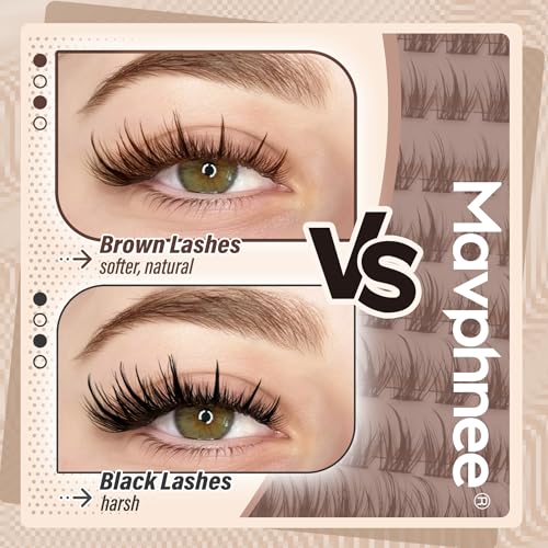 Hazel Glow Brown Lash Clusters Wispy Eyelash Extensions 8-16mm Natural C Curl - DIY Fairy Lash Set