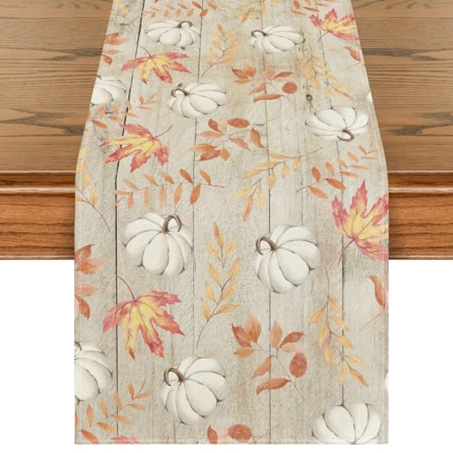 Artoid Mode 13x72 Inch Fall Table Runner Beige Home Decor Party Table Linen