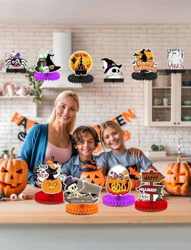 Halloween Party Decorations Set - Happy Halloween, 10 Pieces Halloween Table Centerpieces