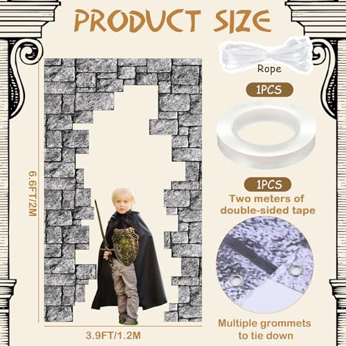 Medieval Wall Door Banner - Castle Brick Design Party Decoration - Variation of THIS listing