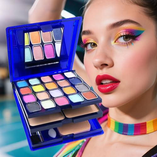 30-in-1 Makeup Set - Full Face Palette with Eyeshadows, Lipsticks, Blush, Mirror & Brushes
