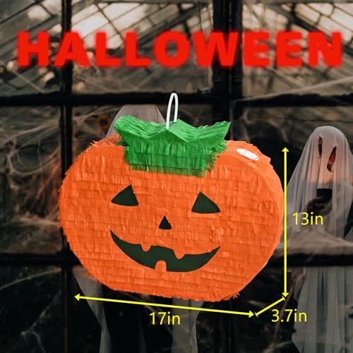 Pumpkin Piñata with Blindfold and Bat for Halloween Party - Variation of Pumpkin