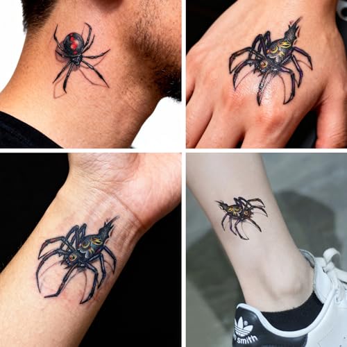 Halloween Shadow Spider Temporary Tattoos Waterproof Assorted 2 Sheets