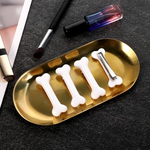 White Bone Hair Clips Set - 6 Stylish Hairpins for Women & Girls