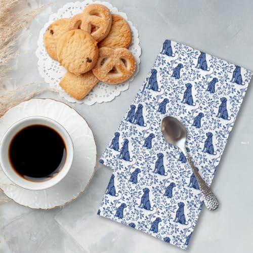Black Labrador Kitchen Towels - Decorative Hand Towels for Kitchen & Bathroom - 16x24 Inch