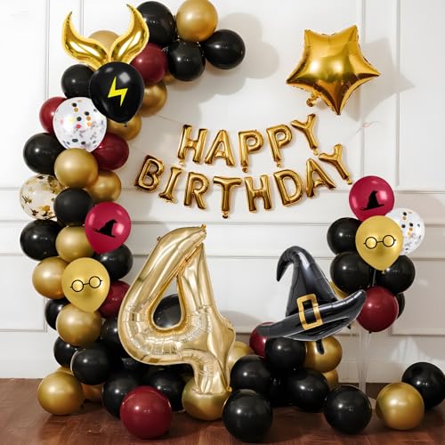 Number 4 Magic Balloon Set - Mystic Wizard Themed Party Decorations