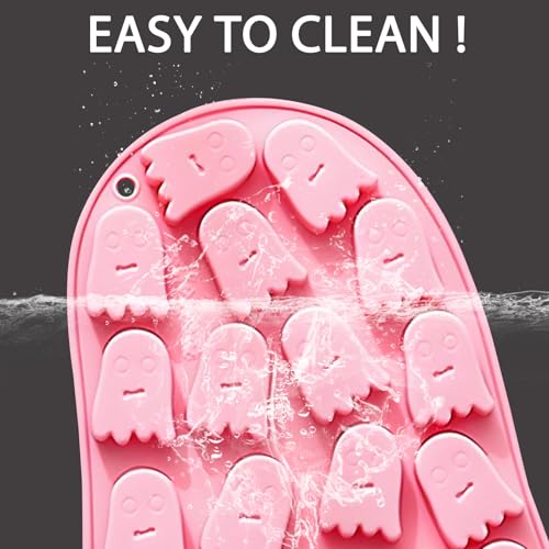 Halloween Silicone Mold Set - Tombstone, Ghost & Zombie Shapes - Pink QY224
