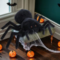 Giant Spider Plush Pillow - Halloween Decor 31.5 x 19.7 Inches - Black