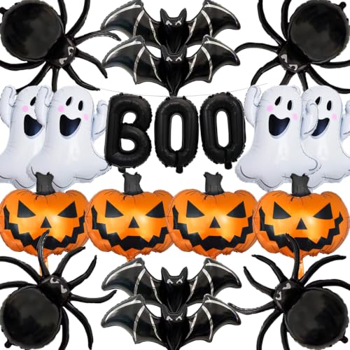 Halloween Party Balloons Set - BOO Foil Balloons for Halloween Decorations