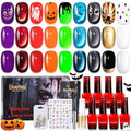 Halloween Gel Nail Polish Set - 8 Colors for Fall & Spooky Nail Art - Ghostly Circus Variation