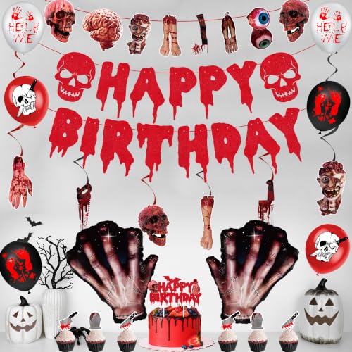 Halloween Zombie Party Decorations Set - Horror Themed Birthday Supplies