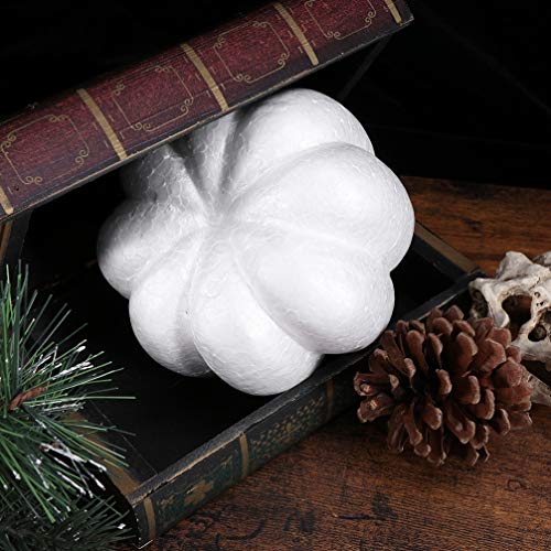Artificial White Pumpkins for DIY Crafts Halloween Fall Decoration 5.11 Inch - 2 Pack