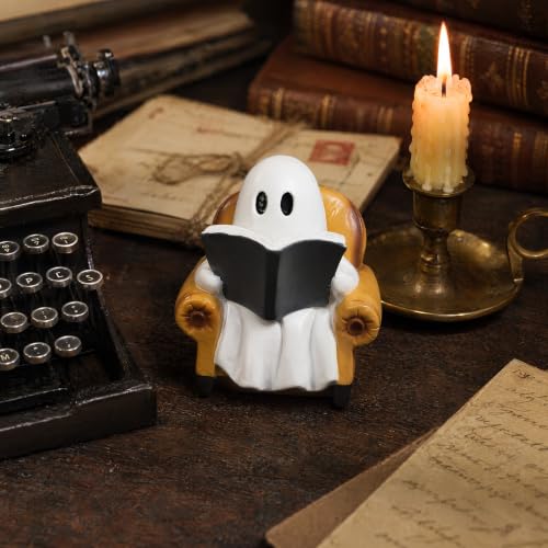 Ghost Reading Book Figurine Halloween Decor - Cute Ghost Indoor Ornament