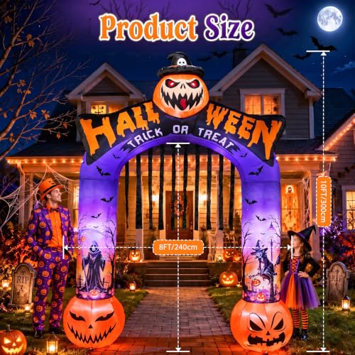10 FT Halloween Inflatable Archway with LED Lights for Outdoor Lawn Decor